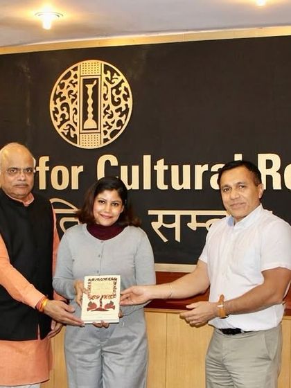 A formal photo from my meeting with the President of the Indian Council for Cultural Relations (ICCR). This shows my engagement in cultural diplomacy and high-level events.