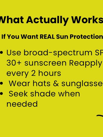 For real, effective sun protection, there are no shortcuts. You must use a broad-spectrum SPF 30+ sunscreen, reapply it every two hours, and use physical barriers like hats, sunglasses, and seeking shade.