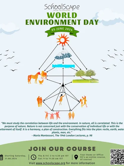 On World Environment Day, we reflect on Dr. Montessori's philosophy of Cosmic Education, which underscores our deep interconnectedness with the natural world and our responsibility to protect it.