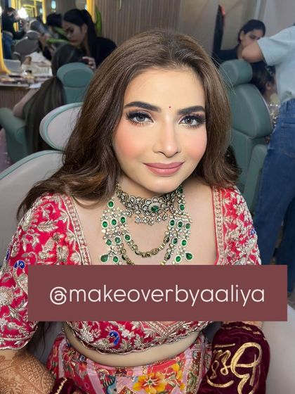 Another angle of this celebrity bridal look. The makeup is perfectly blended and enhances her beautiful features.