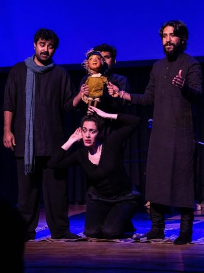 A dramatic moment from the show, combining expressive acting with puppetry. Our performances aim to create memorable scenes that resonate with both children and adults.