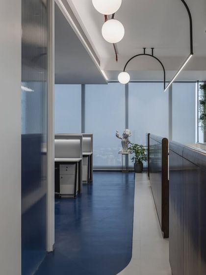 For the RGB Office, we focused on continuity and refined design. The seamless IPS flooring merges with the walls, and custom hanging lights with graceful curves create a cohesive and elegant workspace that was a joy to create.