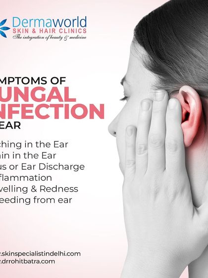 Itching, pain, or discharge from the ear can be symptoms of a fungal infection, often caused by trapped moisture. If you experience these signs, it is important to seek medical advice to prevent complications.