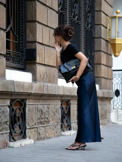 A street style shot for a brand collaboration, capturing a chic, urban look. This kind of photography is perfect for influencer campaigns and lookbooks.