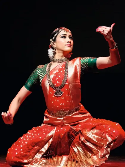 A powerful pose from my performance of 'Adi Ashtakam'. The strong lines and divine expression are meant to evoke the spiritual essence of the choreography.
