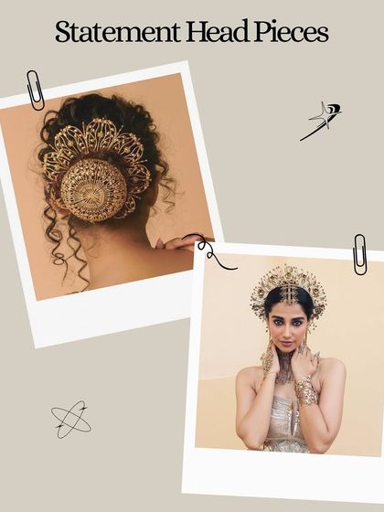 Statement headpieces, like this intricate bun cover, are for the bride who wants to make an impact. This is about treating your hair as a canvas for art.
