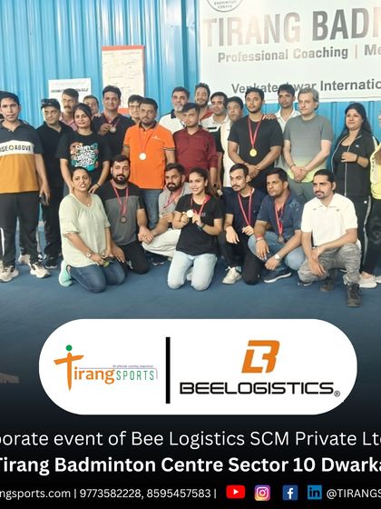 The team from Bee Logistics SCM Private Ltd. gathered for their corporate badminton event. I provide a professional setup for companies of all sizes.