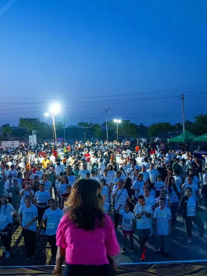 A powerful shot from the stage, looking out at the massive crowd at the Tealathon. The energy was simply electric.