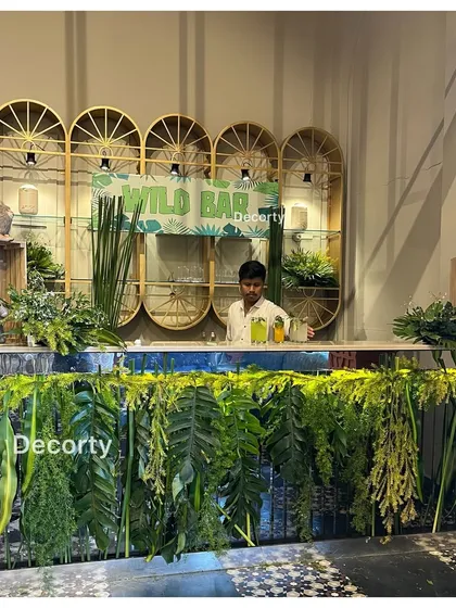 The "Wild Bar" from a different angle, showing the stylish shelving behind it.