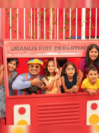 Even Blippi can't resist a ride in our fire truck. It's fun for all ages, and our special guests love exploring the play zones too.