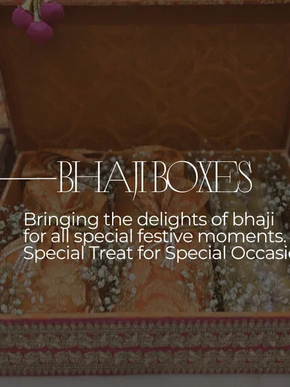 A graphic highlighting my Bhaji Boxes as a special treat for special festive moments.