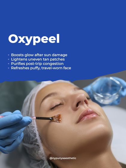 The OxyPeel is another fantastic post-vacation treatment. It boosts glow after sun damage, lightens uneven tan patches, purifies post-trip congestion, and refreshes a puffy, travel-worn face.