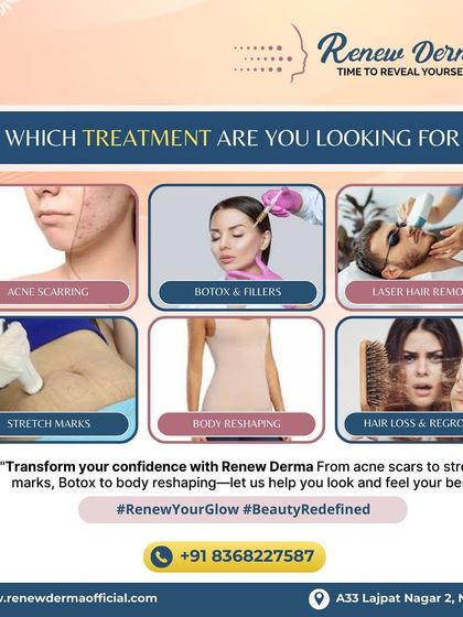 Which treatment are you looking for? We offer solutions for a wide range of concerns, including acne scarring, stretch marks, body reshaping, and of course, hair loss and regrowth. Let us help you look and feel your best.