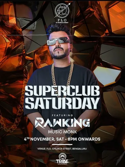 A duplicate of the 'Superclub Saturday' poster with Rawking.