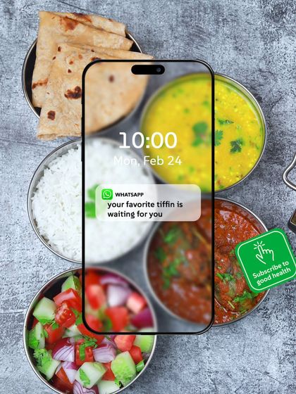 Your favorite tiffin is waiting for you. This graphic shows how easy it is to get started with a simple WhatsApp message.