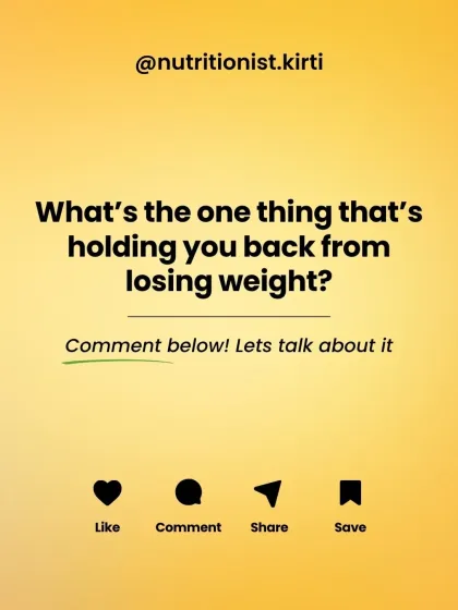 What's the one thing holding you back from losing weight? This is a question I ask to start a conversation. Let's talk about the real barriers and find solutions together.