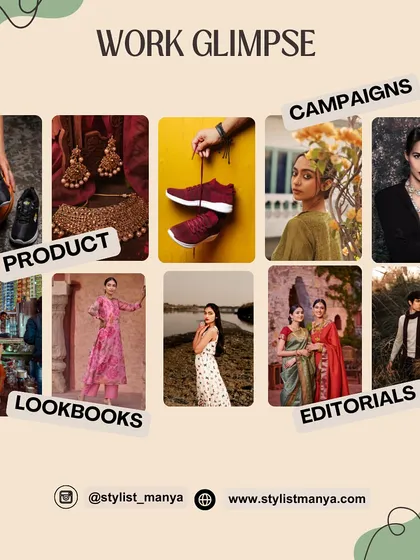 This collage gives a glimpse into the different types of projects I work on, including product styling, campaign shoots, lookbooks, and editorials.