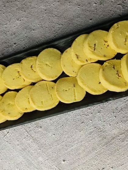 A tray of delicious shortbread cookies.