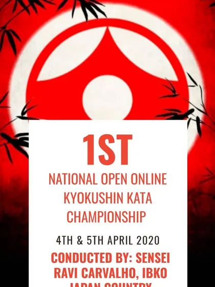 We adapt to any situation. This poster is for our first National Online Kata Championship, allowing students to compete from anywhere. The spirit of karate has no boundaries.