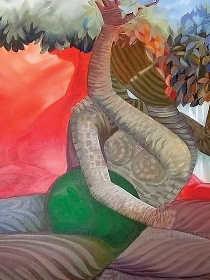 A powerful 3x4 ft acrylic on canvas painting titled 'The Last Breath', created to raise awareness on World Environment Day.