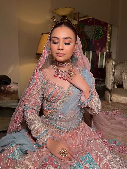 Another beautiful shot of the bride, showcasing her modern yet traditional style.