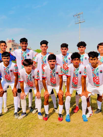 The full U19 squad, united and focused before their DYL match. We play as one team, with one goal.