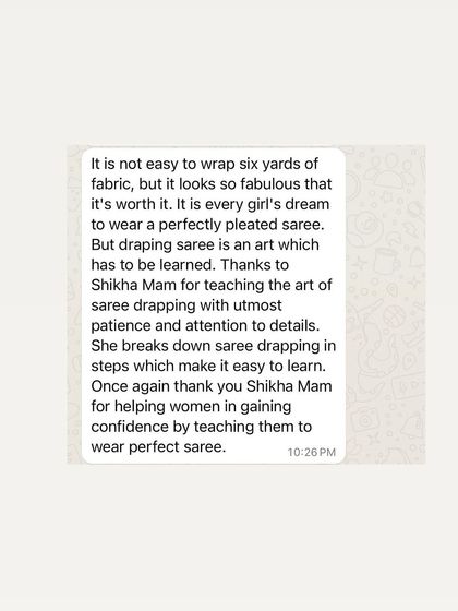 Shikha Agarwal - Personal Saree Draping Classes Words from My Wonderful Students photo 46