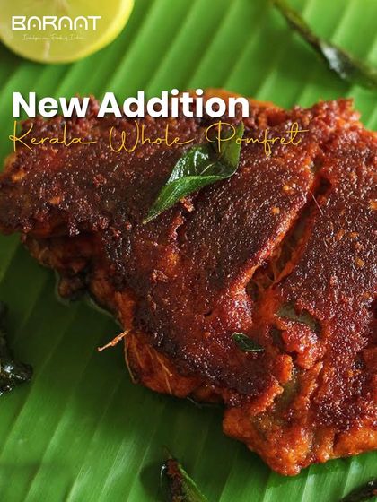 My new addition, Kerala Whole Pomfret, offers a symphony of flavors, enhanced by aromatic spices and a touch of coconut.