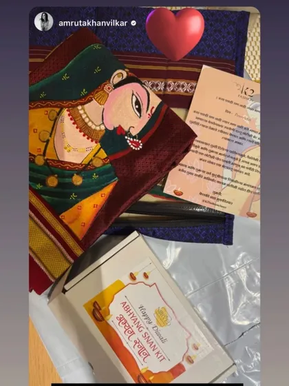 I'm so grateful that my products, like this Abhyang Snan Kit, were appreciated by Marathi actress Amruta Khanvilkar.