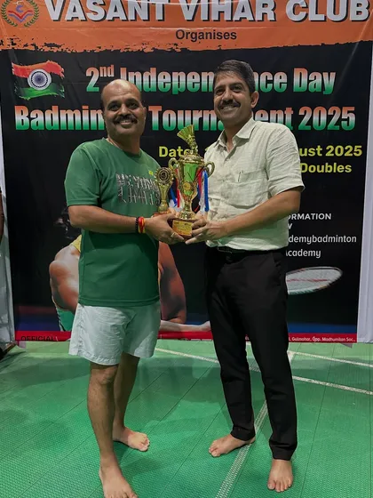 A runner-up from the C Group Men's Doubles, Vishram, whose court coverage was a highlight.