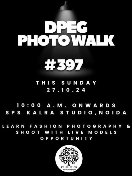 A DPEG Photowalk where members can learn fashion photography and get an opportunity to shoot with live models at my studio. These activities are free for all photo enthusiasts.