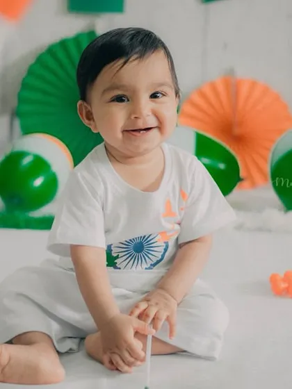 That happy, toothy grin says it all. Celebrating India's Independence Day with the next generation.