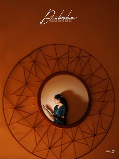 An artistic portrait of the bride during her Mehendi. I used a decorative mirror and creative lighting to frame her, creating a unique and moody shot.