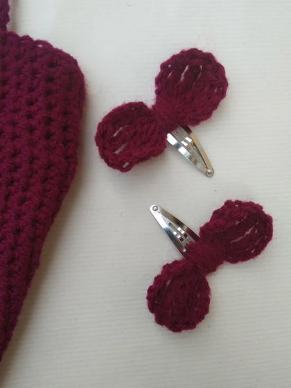 For a smaller touch, I also make these cute bow hair clips. They are perfect for toddlers or for clipping back a baby's fine hair and can be made in any color to match an outfit.