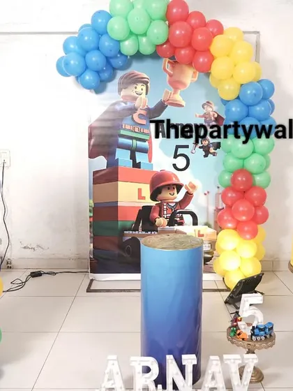 Everything is awesome with this Lego theme party! I use bright, primary-colored balloons and a life-size Lego man cutout to create a fun, block-tastic world for the birthday boy.