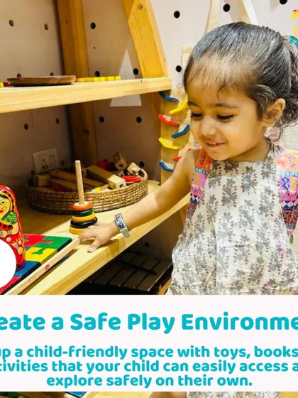 Our play space is designed to be safe and accessible. Toys are placed on low shelves so children can independently choose their activities.