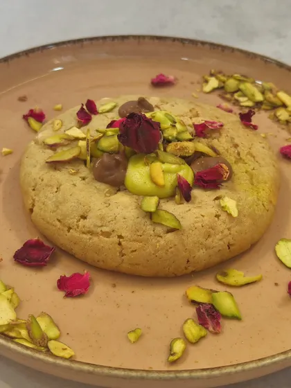 This isn't just a cookie; it's an experience. My Molten Pistachio Burst cookie is filled with rich chocolate and delicate rose, offering a perfect blend of flavors and textures that I've perfected over time.