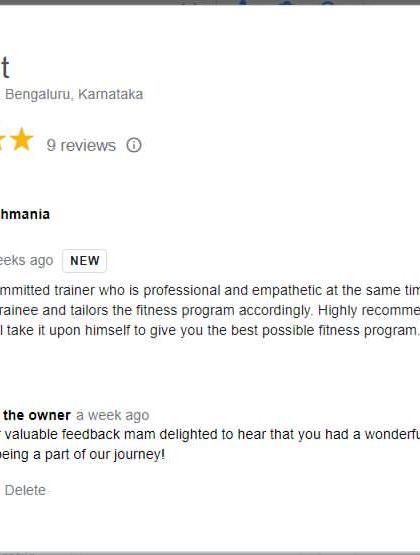 "Kiran is a very committed trainer who is professional and empathetic." I take my clients' goals personally and ensure that the program I design is the best possible path for them to succeed.