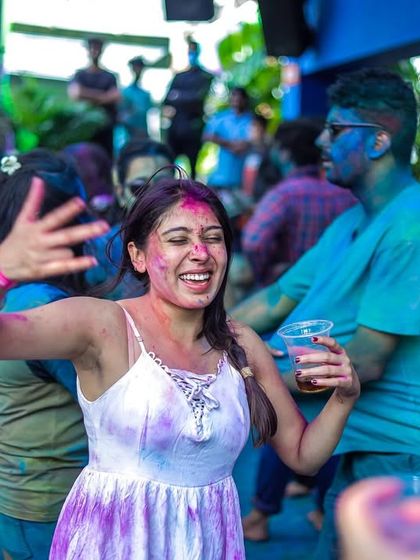 Pure joy and excitement at the Holi festival. The combination of colors, water, and music creates an unforgettable vibe.