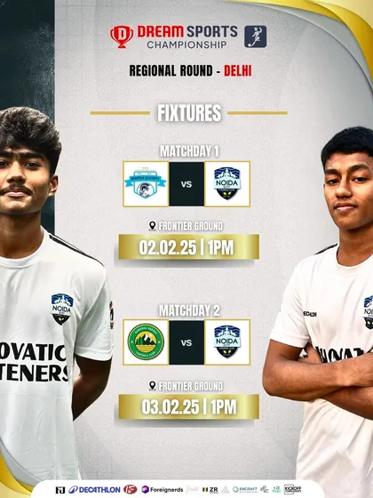 Fixture announcement for our U17 team's debut in the Dream Sports Championship, a prestigious regional tournament.
