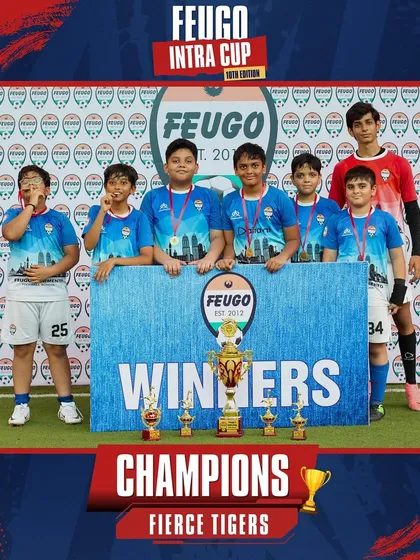 The 'Fierce Tigers', our U-11 Champions, roaring with victory after winning the Feugo Intra Cup.