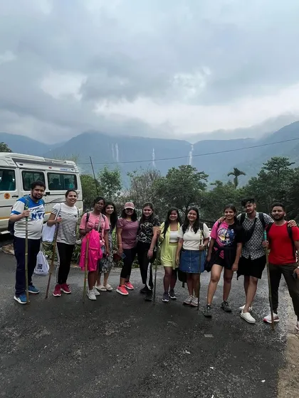 The group ready to start their Meghalaya adventure, with our private vehicle. I handle all transportation, so you can travel comfortably with your squad.