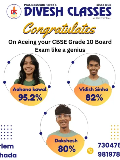 Congratulations to our brilliant CBSE Grade 10 students. Aahana, Vidish, and Dakshesh have aced their board exams, and we couldn't be prouder of their success.