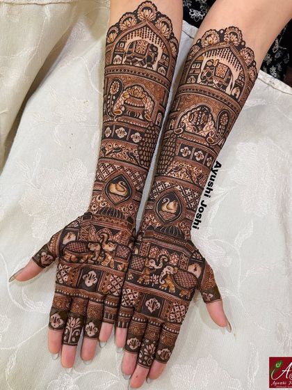 A full view of a figure-free design, showcasing royal elephants, swans, and intricate grid patterns for a rich and detailed finish.