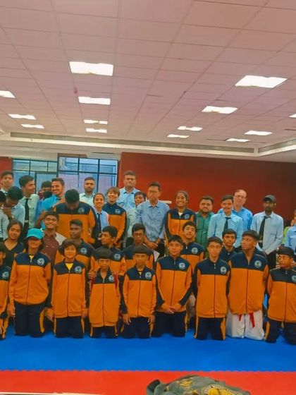Our team at the ICSE nationals. The matching tracksuits and team spirit show our professionalism and unity.