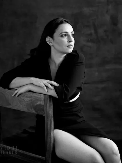 A quiet portrait of an actor, where we focused on subtracting everything unnecessary to find something pure. This black and white image is about capturing the stillness and raw emotion that lies beneath the surface.