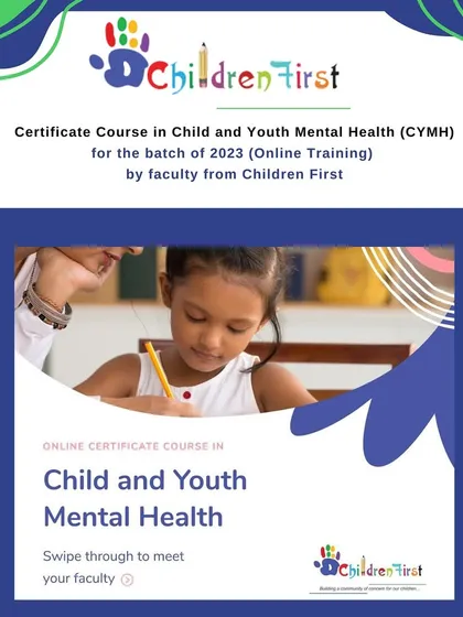 A promotional image for the 2023 batch of our online Certificate Course in Child and Youth Mental Health, inviting prospective students to meet the faculty.