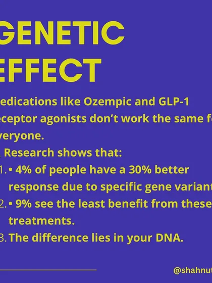 Your genetics can affect how well you respond to GLP-1 medications like Ozempic. Research shows that some people have a much better response due to their DNA, while others see the least benefit. This highlights the future of personalized medicine.