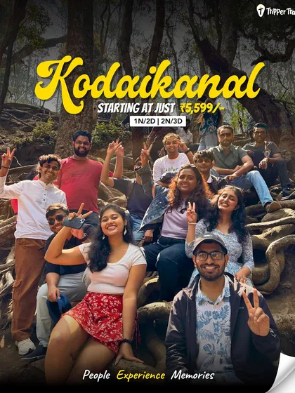 Kodaikanal, with packages starting at just 5,599. This group picture in the famous pine forest shows the kind of fun you can have on our budget friendly weekend trips. Perfect for a quick, refreshing break.