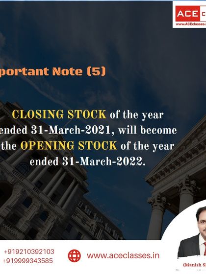 A fundamental accounting principle: The closing stock of one year becomes the opening stock of the next.